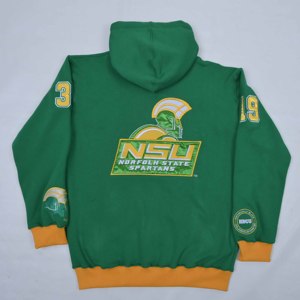 Sudadera con Capucha Bordada en Verde con Logotipo Personalizado al por Mayor, Chaqueta Casual de Forro Polar con Cierre para Hombre, con Logotipo en la Espalda y Número 5 en la Manga - Product Image 6