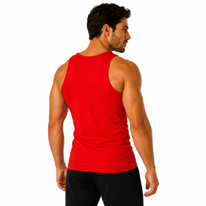 Custom Solid Colour Men Tank Top Slim Fit Stringer Vest Blank Gym <b>Singlet</b> Premium Breathable Cotton Athletic Sleeveless Casual - Product Image 4