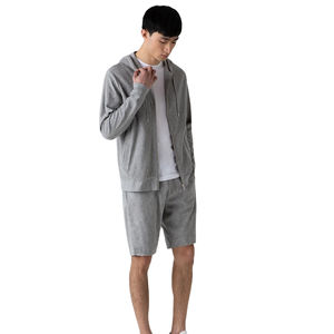 เสื้อฮู้ดซิปผู้ชายสีเทา ทรงปกติ ผ้าฝ้ายเฟรนช์เทอร์รี่ สวมใส่สบายๆ สำหรับฤดูใบไม้ร่วง - Product Image 4