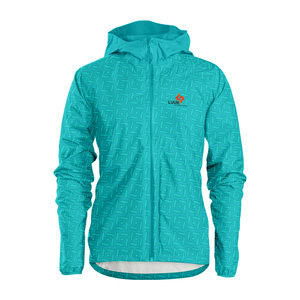 Veste coupe-vent à capuche personnalisée OEM, tissu recyclé écologique, résistant à l'eau, vêtements de sport d'extérieur - Product Image 2