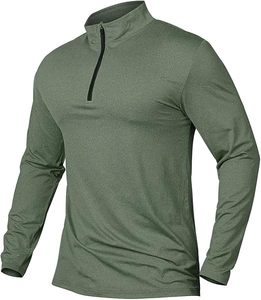 <b>Men</b> Sports Long Sleeve <b>Shirts</b> Half Zip up Sweatshirt Fitness Jogging Tops Breathable Training <b>Compression</b> Running T <b>Shirts</b> - Product Image 1