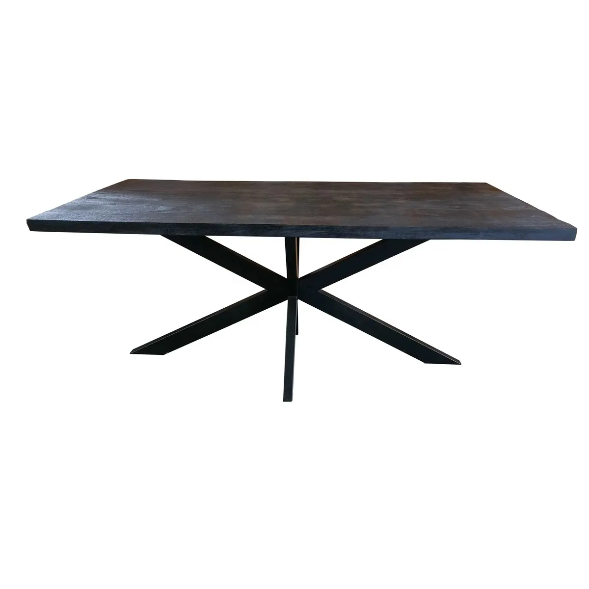 Tavolo da pranzo rettangolare in legno di Mango tavolo da pranzo in legno massello nero stile industriale