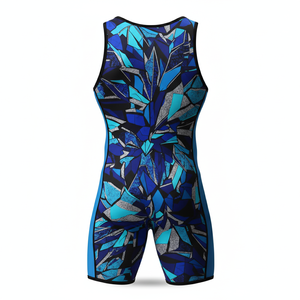 Combinaisons de lutte pour hommes en polyester respirant, fabriquées en usine, grandes tailles, vêtements de sport confortables, imprimées par sublimation, une pièce - Product Image 3