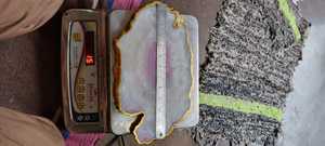 Plateau de luxe en agate avec bords électroplaqués, plateau de service décoratif en cristal naturel pour la décoration haut de gamme de la maison - Product Image 4