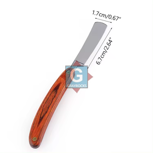 Navaja de Afeitar de Acero Inoxidable OEM con Mango de Madera para Barbería y Peluquería - Product Image 4