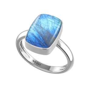 925 Sterling Silver Ring Bezel Setting Rainbow Moonstone Gemstone <b>Mix</b> Shapes Classic Wedding Party Trendy Fashionable Unisex - Product Image 3
