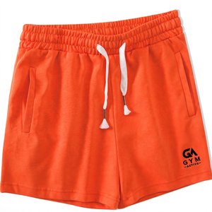 Shorts de bain décontractés pour hommes GYM ACTIVE, style vintage, en toile de coton, avec fermeture éclair, respirants, couleur unie, taille mi-haute, avec poches - Product Image 1