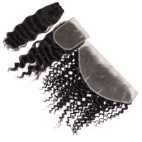 Lot de 3 mèches de cheveux brésiliens Remy naturels avec closure en peau et extensions de cheveux