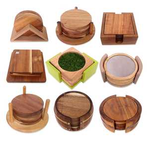 Sous-verres en bois avec motif carreaux méditerranéens, forme rectangulaire portable, impression numérique, artisanat écologique - Product Image 5