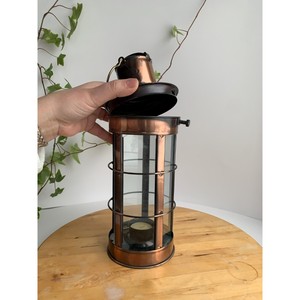 Vintage <b>Copper</b> <b>Lantern</b> Cylindrical Shape Metal Candle Holder for Home Decoration Durable Finish - Product Image 5