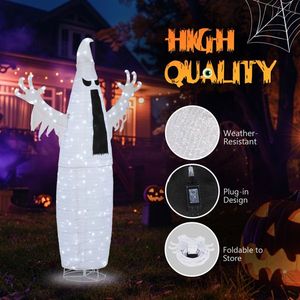Decorazione di Halloween a Forma di Fantasma Pop-up da 1,8m con 160 LED per Esterni, Decorazioni Uniche per Halloween all'Aperto - Product Image 3