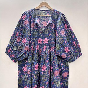 Vestido Casual Midi para Mujer, Tejido 100% Algodón, Liso, Manga Corta, Cintura Imperio, Estilo Babydoll, Cuello en V, Holgado, Funcional - Product Image 3