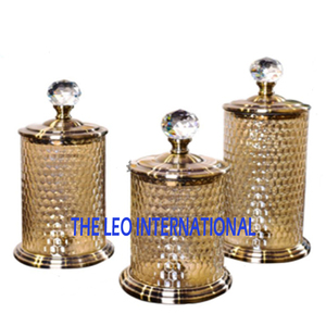 Wholesale Factory Food Grade Airtight Glass Jar Spice Sealable <b>Decorative</b> Glass Canister with Golden Flower - Product Image 5