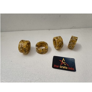 Premium Quality Classic Style Eco-Friendly Durable Napkin Rings Natural Stone Embedded <b>Epoxy</b> Resin Wedding <b>Table</b> Napkin Ring - Product Image 1