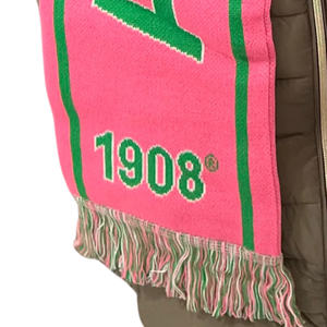 Conjunto de Bufanda y Gorro Rosa AKA, Gorro de Invierno de Punto Rosa y Gris con Bufanda a Juego, Conjunto de Regalo Cálido Bordado en Verde para Mujer - Product Image 4