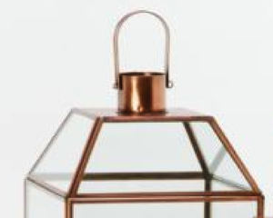 Farol Decorativo de Vidrio y Acero de Primera Calidad para Decoración del Hogar, Acabado en Oro Rosa, Diseño Moderno, Decoración para Exteriores, Hecho a Mano - Product Image 2