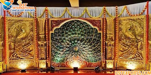 อุปกรณ์ตกแต่งเวทีงานแต่งงานสไตล์อาหรับอินเดียสีทอง วัสดุไฟเบอร์หลากสี ทนทาน สำหรับงานอีเว้นท์ - Product Image 5