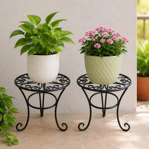 Soporte de Metal Resistente para Plantas, Soporte Redondo para Macetas, Soporte de Hierro para Interiores y Exteriores, Decoración para Balcón, Jardín, Patio y Hogar - Product Image 1