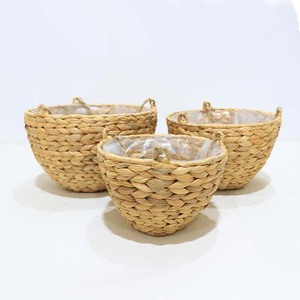 Hot Sales Tapered Water Hyacinth Metal Hanging <b>Plant</b> <b>Basket</b> with Waterproof Liner - Product Image 2