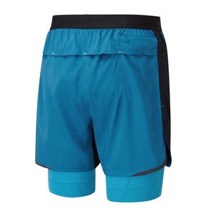 กางเกงขาสั้นออกกำลังกายผู้ชาย สีน้ำเงินล้วน ผ้าฝ้าย ใส่เล่นกีฬาวิ่ง จ๊อกกิ้ง ใส่ลำลองในฤดูร้อน เอวกลาง มีซิปและกระเป๋า เป็นมิตรกับสิ่งแวดล้อม แห้งเร็ว - Product Image 2