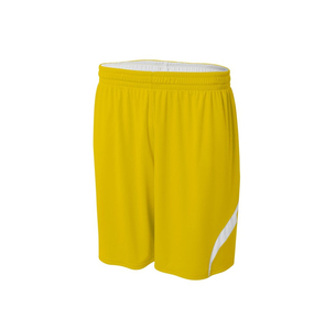 Shorts de sport pour homme en polyester respirant, couleur unie, taille élastique, coupe classique, taille adulte, couleur orange - Product Image 6