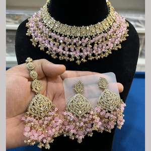 ชุดเครื่องประดับชั้นดีชุบทองด้วยหินคริสตัลและสร้อยคอ10902306LPI ลูกปัด - Product Image 1