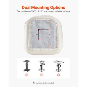 Sedile per Capitano di Barca con Scafo in Alluminio, Cuscino in Spugna Ispessita, Pelle PVC Impermeabile, Design Ergonomico - Product Image 6