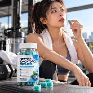 Gummies de créatine monohydrate personnalisées OEM ODM sous marque privée, formule concentrée, 60 bouchées, saveur myrtille, supplément nutritionnel sportif - Product Image 1