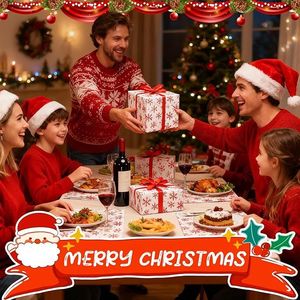 PLULON 60 Fogli di Carta Velina Rossa con Fiocchi di Neve Natalizi, Confezione per Regali e Decorazioni Floreali per Feste di Natale - Product Image 1