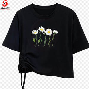 Camiseta Corta con Estampado Floral Vintage para Mujer, Manga Corta, Cuello Redondo y Logotipo y Diseño Personalizados - Product Image 1