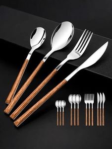 Juego de Cubiertos de Acero Inoxidable, Cuchara, Tenedor, Cuchillo, Vajilla para Cocina, Restaurante, Hotel, Utensilios Reutilizables de Primera Calidad para Fiestas - Product Image 4