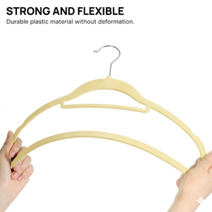 Cintre en velours de couleur personnalisée, antidérapant, coupe-vent, écologique, pour armoire, disponible pour les magasins de vêtements - Product Image 5