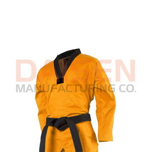 Gold Taekwondo Uniform With <b>Black</b> <b>Belt</b> 100% Cotton Durable Adult Regular Fit Unisex Martial Arts Wear - Product Image 4