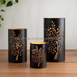 Portavelas de Cristal Ecológico Hecho a Mano con Corte Láser para Decoración del Hogar, Decoración Navideña, Decoración de Alta Calidad - Product Image 1