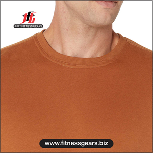 เสื้อฮู้ดผู้ชาย JUST FITNESS GEARS ผ้าโพลีเอสเตอร์/คอตตอนผสม น้ำหนัก 180 กรัม เนื้อผ้าเบาสบาย แขนสั้น ทรงหลวม - Product Image 3