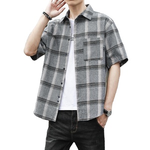 100% Cotton Flannel <b>Half</b> <b>Shirt</b> for Men's Fashionable Casual Wear Wholesale OEM Export Oriented Quality Logo New Year New - Product Image 3