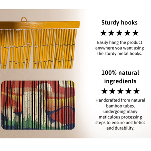 Dreamy Vertical Blinds Bamboo Wood Bohemian Style Mushroom Pattern Light Filtering <b>Ceiling</b> Installation Children's Room <b>Decor</b> - Product Image 2