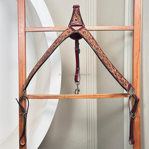 Nouveau meilleur prix collier de poitrine en cuir repoussé à la main Western Horse Tack personnalisé rodéo selle accessoire Vintage Floral sculpture Design - Product Image 4