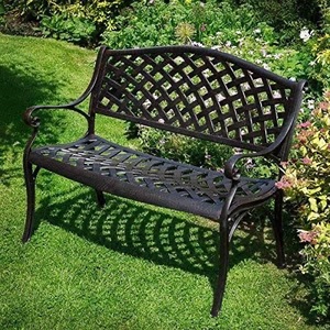 Banco de Patio Moderno de Aluminio para 2 Personas, Muebles Duraderos para Exteriores, Estilo Rústico, Resistentes a la Intemperie, Asientos de Metal para Jardín, India - Product Image 1