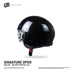 Casco Abierto JP Signature en Negro Metálico, Ofrece Seguridad Moderna para una Comodidad y Protección Inigualables al Conducir - Product Image 3