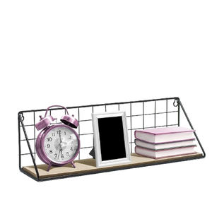 Top Quality Iron <b>Metal</b> Wall Hanging Grid Organizer Wood <b>Shelves</b> & Units <b>Shelf</b> with Glass Spice <b>Rack</b> for Bathroom - Product Image 1
