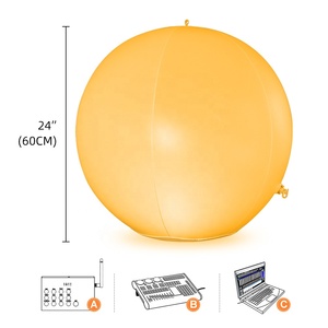 Suministros para fiestas, bola flotante LED recargable, Control remoto para conciertos, 60CM, cambio de Color RGB, bolas inflables intermitentes de rebote - Product Image 6
