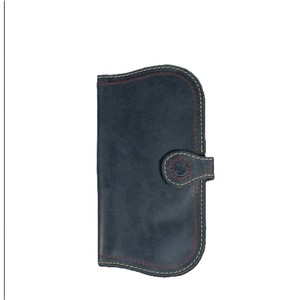 Navy Blue Suede Leather Mobile Wallet Slim <b>Bifold</b> Travel Checkbook Cover Minimalist Men Cash Pocket Elegant Corporate <b>Purse</b> - Product Image 1