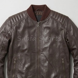 Veste en cuir d'agneau pour homme, style streetwear, best-seller, 100% cuir de haute qualité, prix compétitif pour homme - Product Image 3