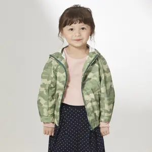 ODM台湾为儿童女孩制造军用迷彩绿色夹克外套