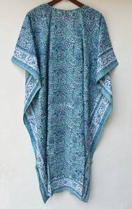 Vestido Kaftan Casual de Verano sin Mangas con Estampado Floral Tropical Digital, de Algodón, para Mujer, Islas del Pacífico Asiático - Product Image 4