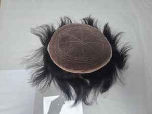 Prothèse capillaire complète en dentelle, cheveux humains indiens Remy, bouclée pour hommes, densité 100%, longueur courte TAZ HAIR BANGLADESH - Product Image 6