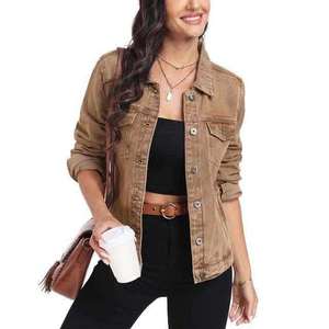 Women's Casual <b>Denim</b> Jacket Lightweight Button Up Jean <b>Coat</b> for Spring Autumn Streetwear Fashion - Product Image 3