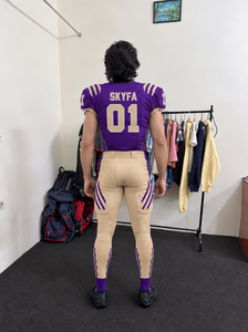 Vente en gros directe d'usine, 100% polyester, impression personnalisée, taille plus, maillot de football américain à manches courtes, pantalon de match, vêtements de sport d'équipe - Product Image 5