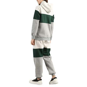 Conjuntos Deportivos con Capucha para Mujer, Ropa Urbana, 100% Algodón, Felpa, Color Sólido, Otoño, Servicio OEM/ODM, Trajes Casuales de Moda - Product Image 4